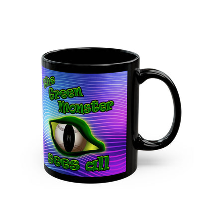 green monster - Black Mug (purple wave)