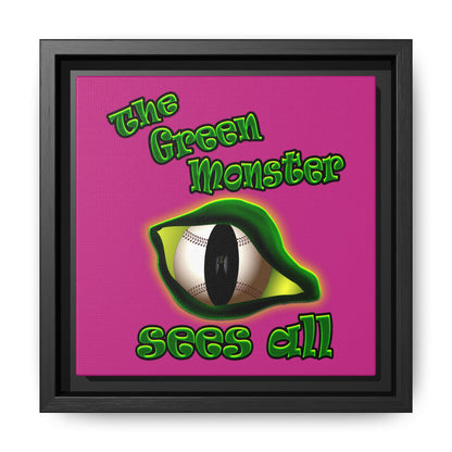 green monster - framed canvas art (pink)
