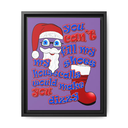 santa's shoes - framed canvas art (light purple)