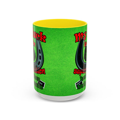 my luck - Accent Mug (green turf)