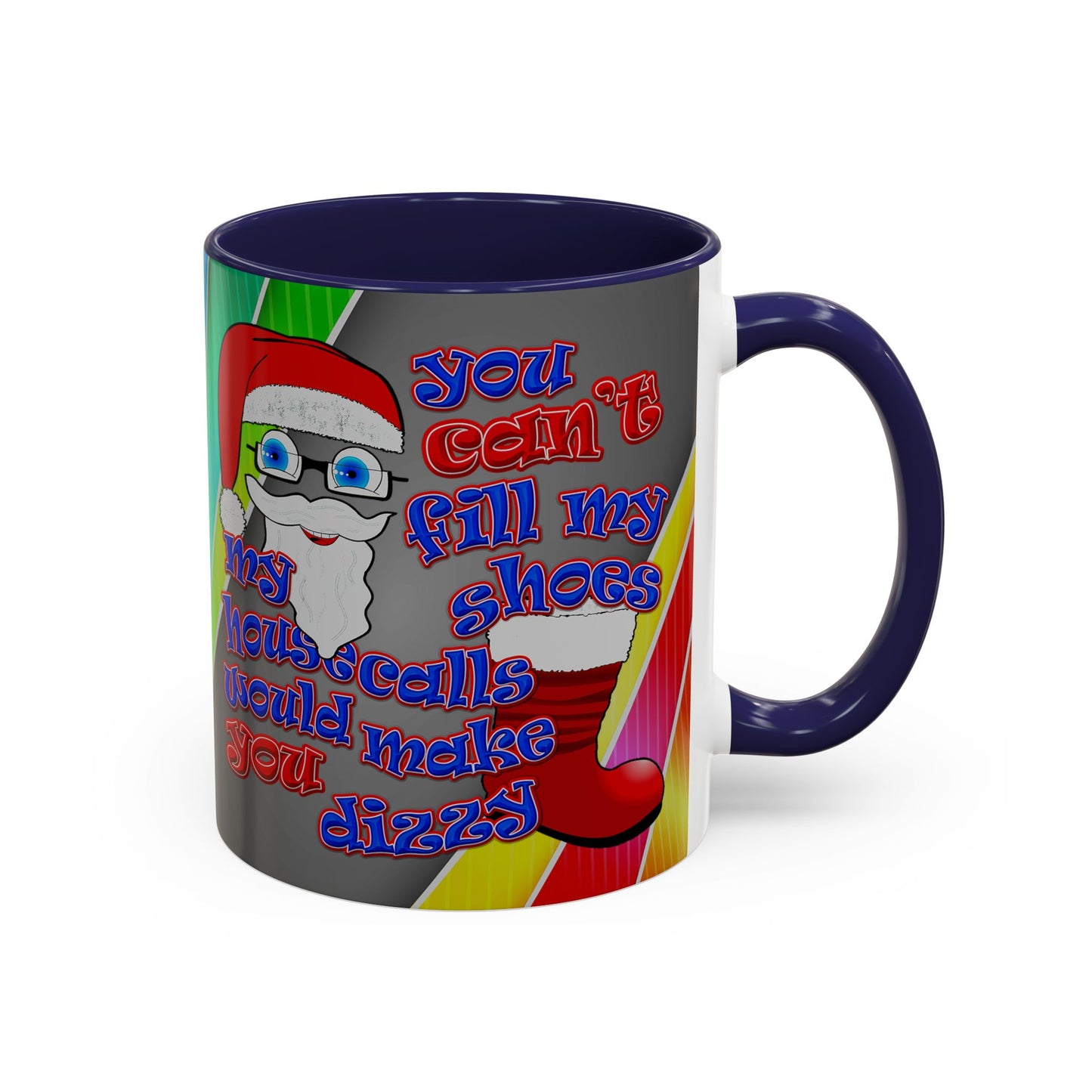 santa's shoes - Accent Mug (rainbow split)