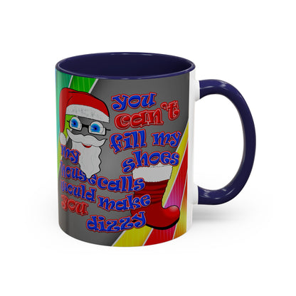 santa's shoes - Accent Mug (rainbow split)