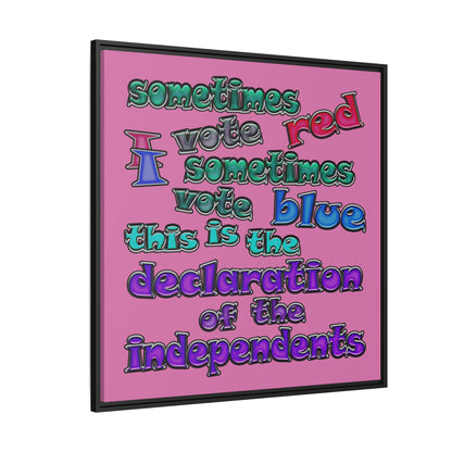 declaration of the independents - framed canvas art (light pink)