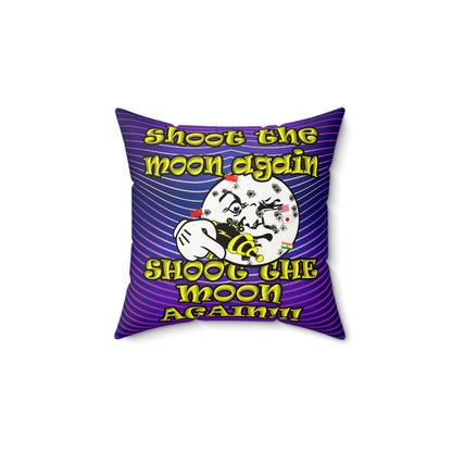 shoot the moon again - Faux Suede Square Pillow - (purple wave)