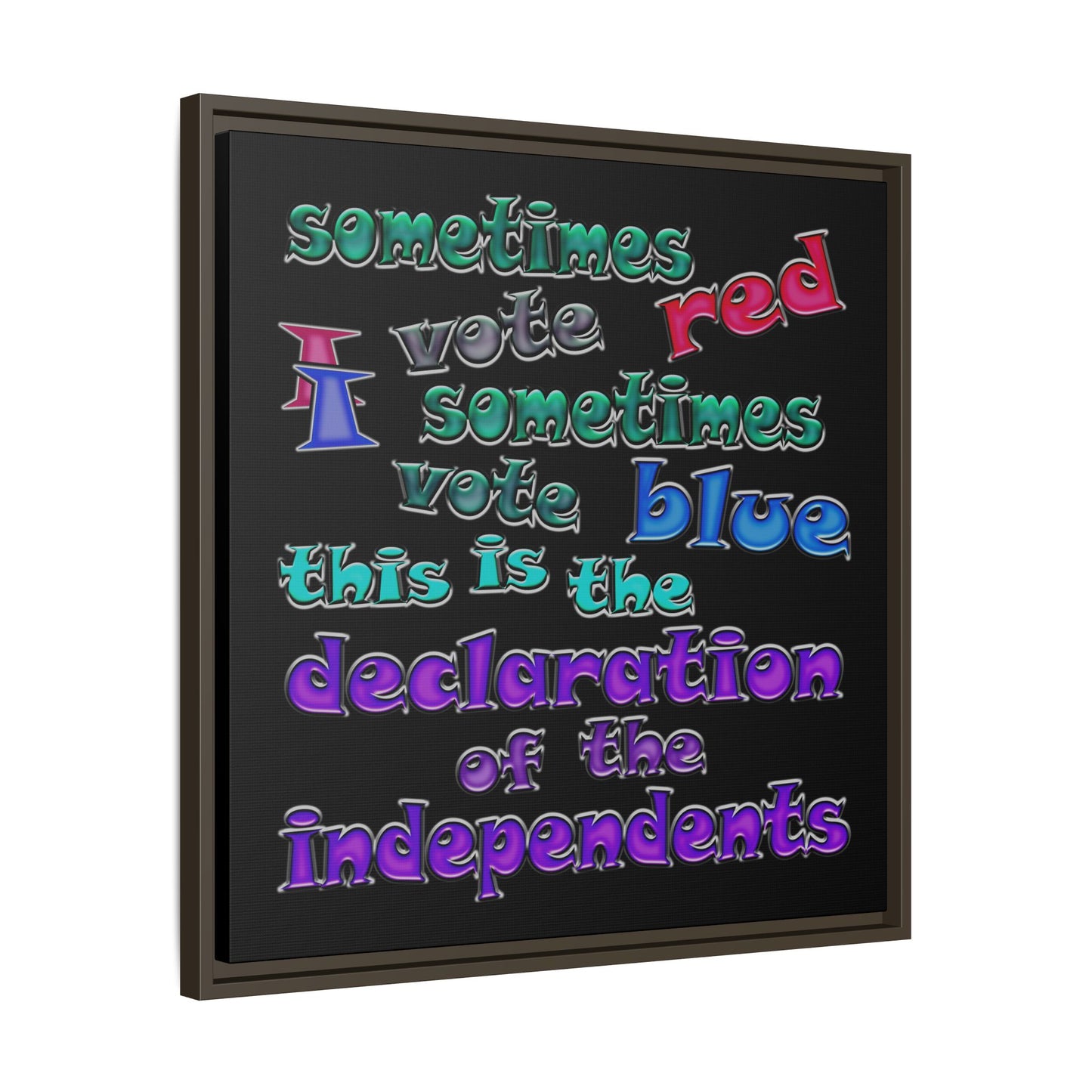 declaration of the independents - framed canvas art (black)
