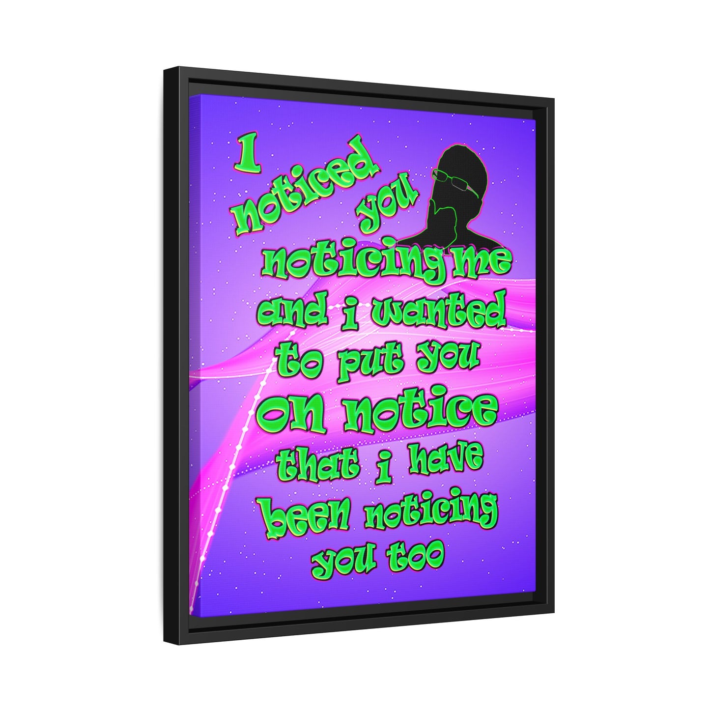 noticed you noticing - framed canvas art (purple-pink wave)