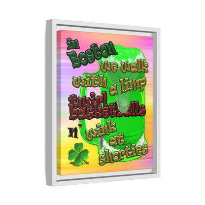 celtics logo - framed canvas art (color blur)