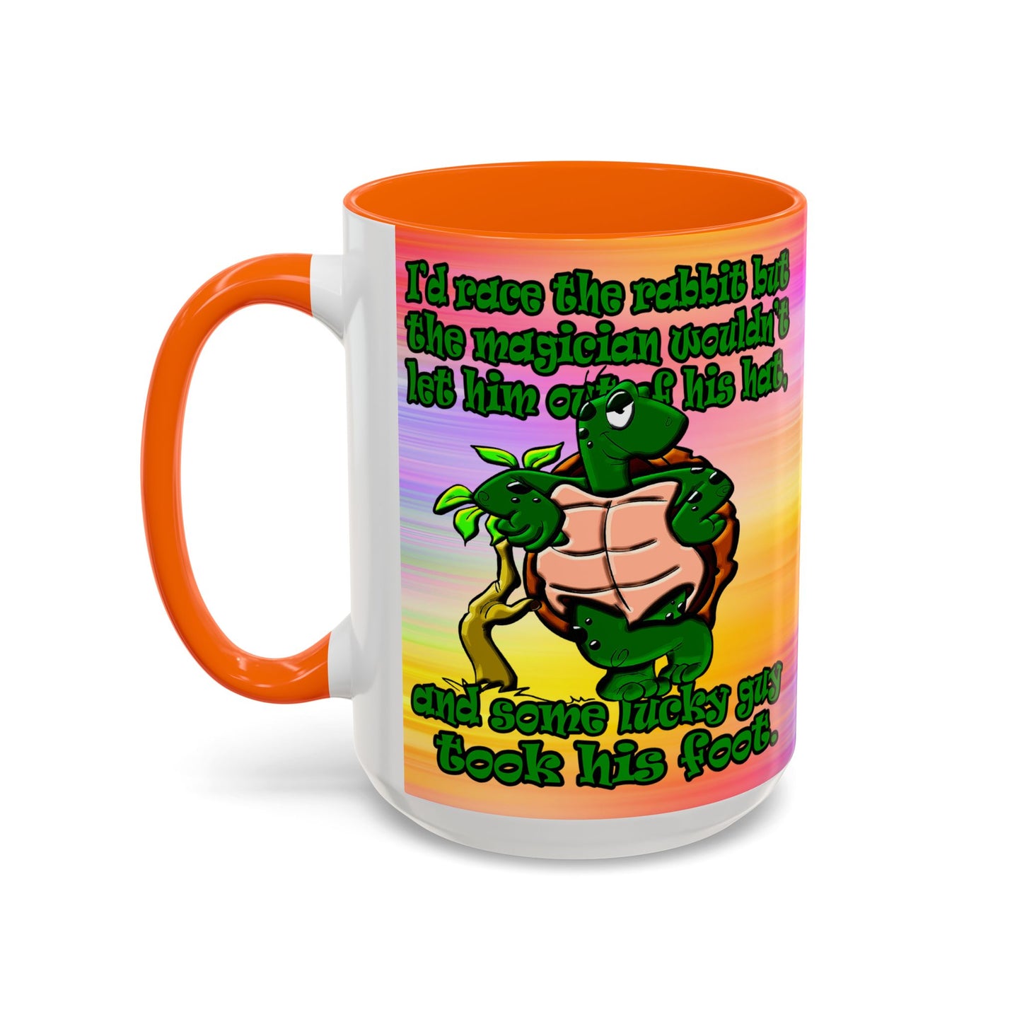 turtle race - Accent Mug (color blur)