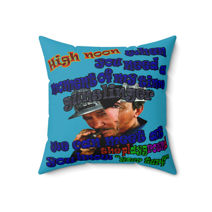 high noon - Faux Suede Square Pillow - (turquoise)