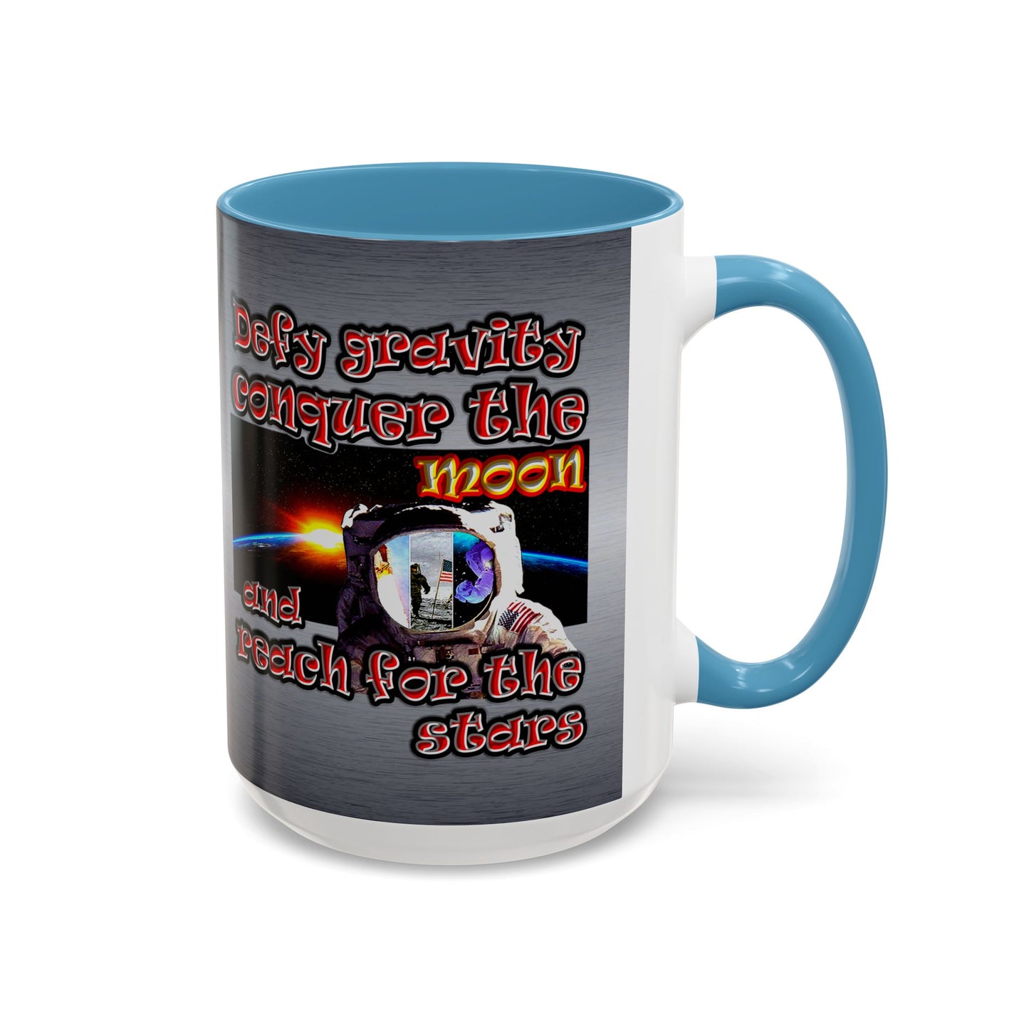 defy conquer reach - Accent Mug (brushed nickel)