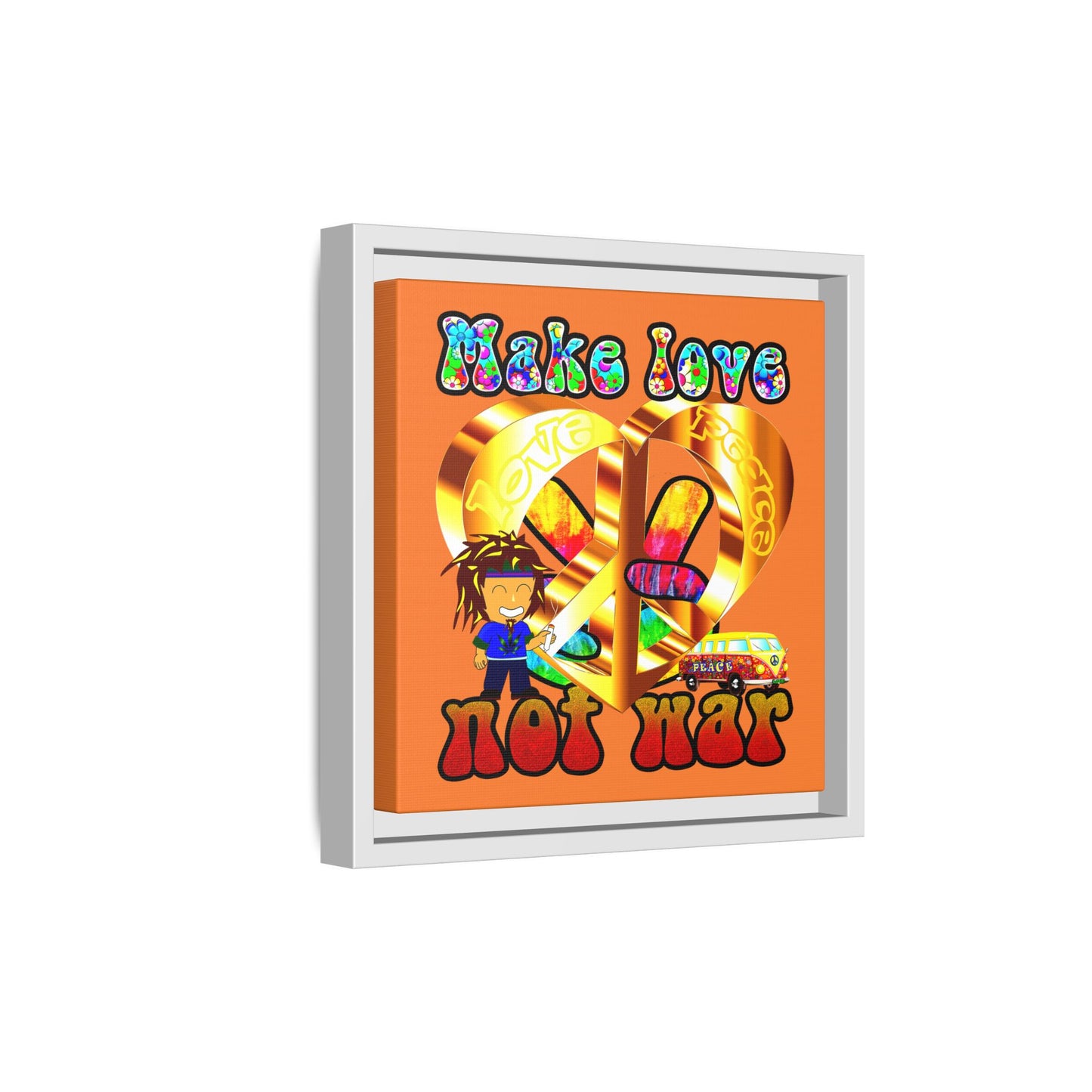 love peace - framed canvas art (crusta)
