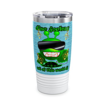 disc jockey - Ringneck Tumbler, 20oz (faded blue)
