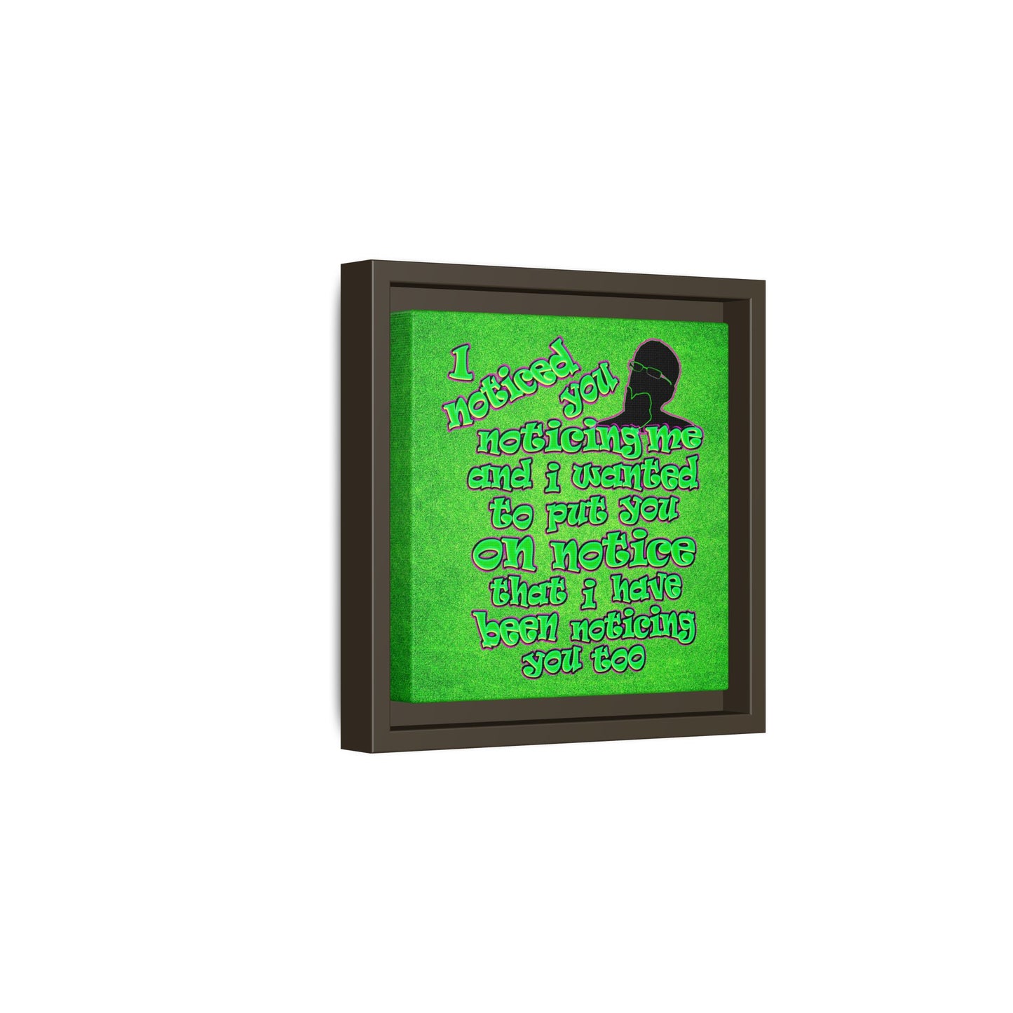 noticed you noticing - framed canvas art (green turf)