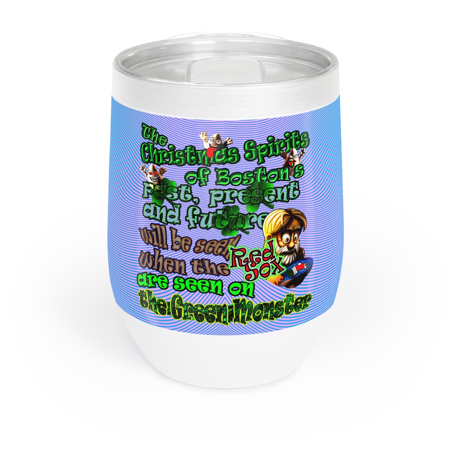 christmas spirits of boston - Chill Wine Tumbler (light blue-purple wave)
