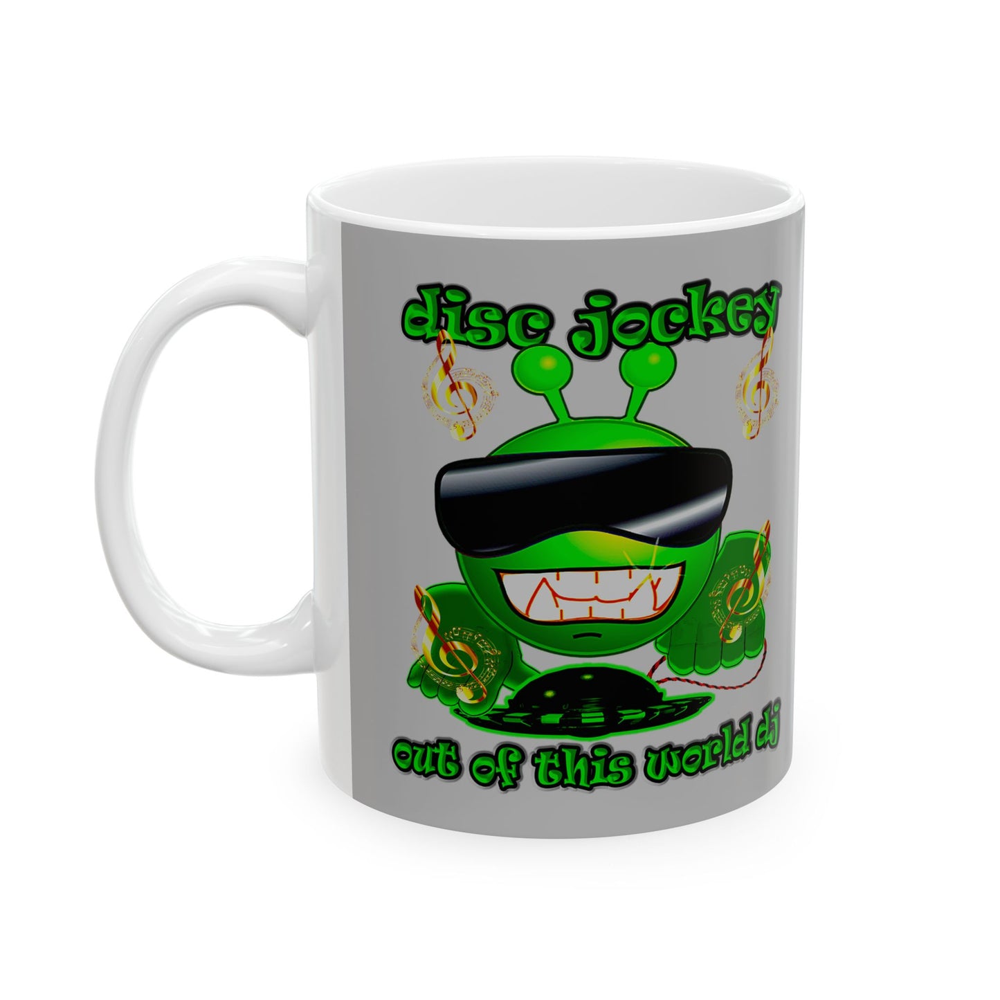 disc jockey - White Mug (light grey)