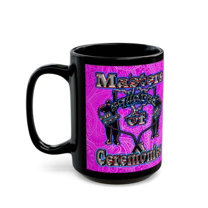 em cee squared - Black Mug (pink swirl)