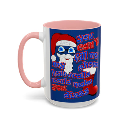 santa's shoes - Accent Mug (dark blue)