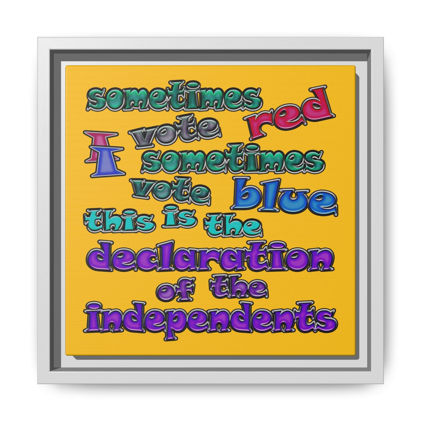 declaration of the independents - framed canvas art (yellow)