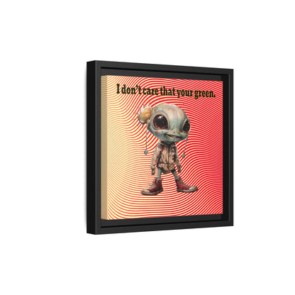I don't care that your green - framed canvas art (yellow-orange wave)