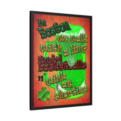celtics logo - framed canvas art (burnt orange)
