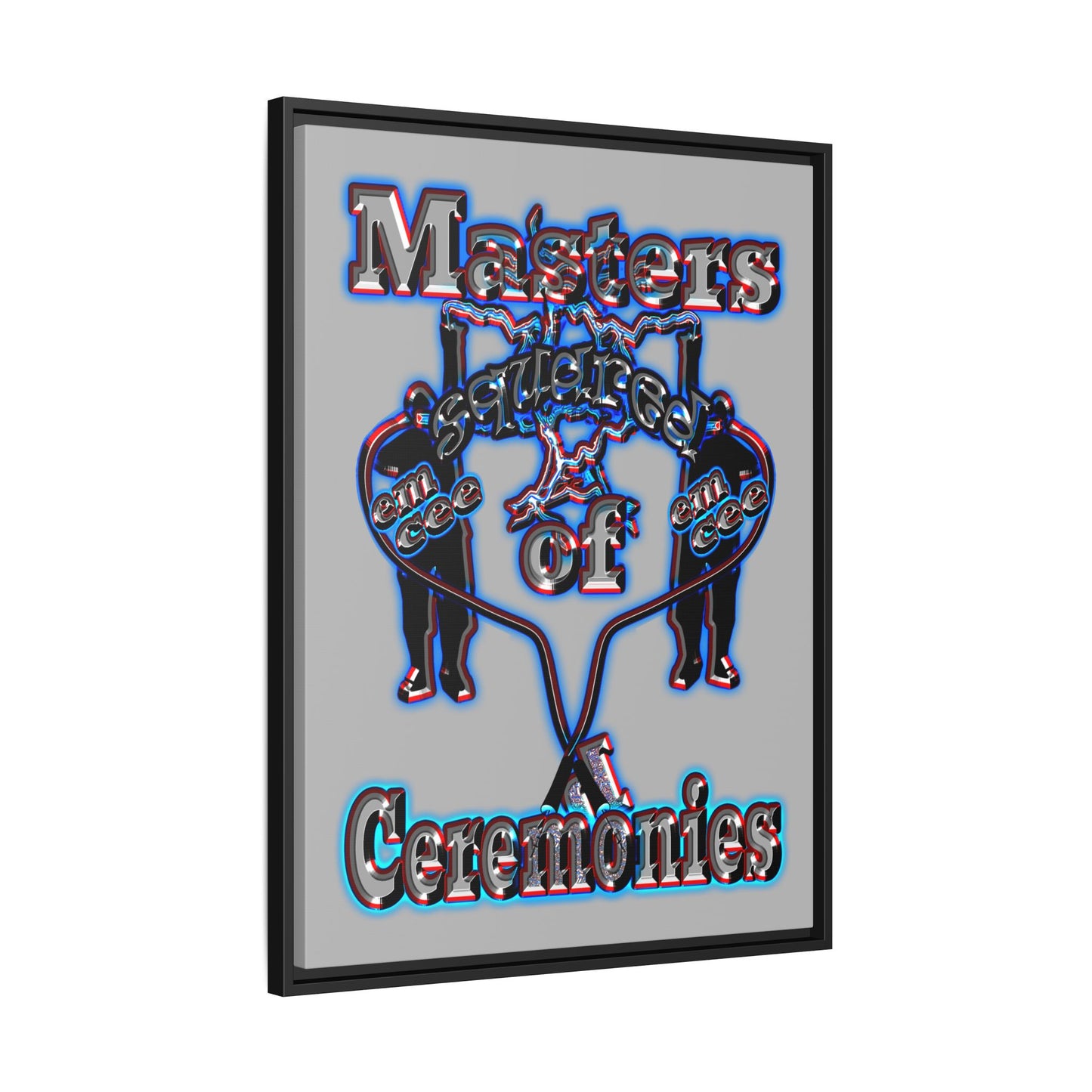 em cee squared - framed canvas art (light grey)
