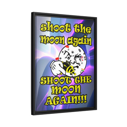 shoot the moon again - framed canvas art (grey-pink wave)