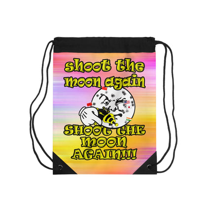 shoot the moon again - Drawstring Bag (color blur)