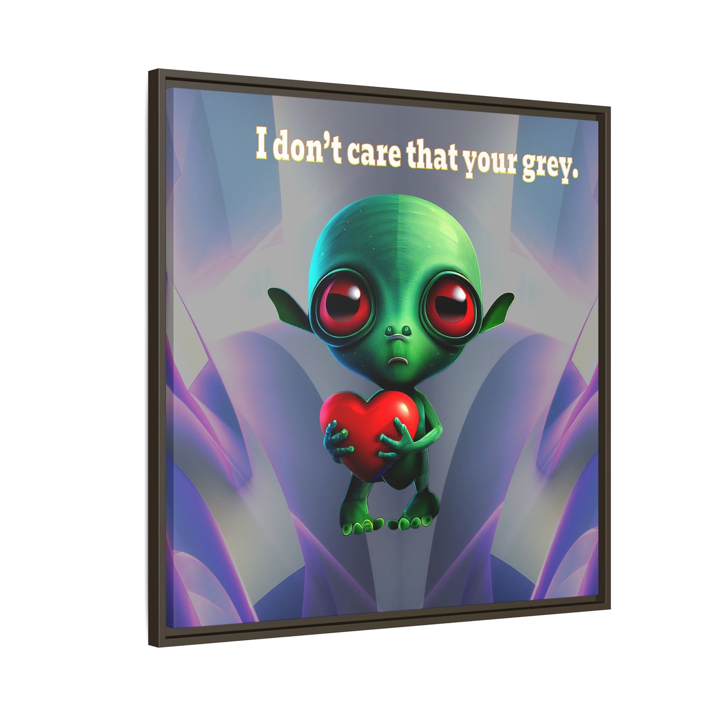I don't care that your grey - framed canvas art (grey-pink wave)