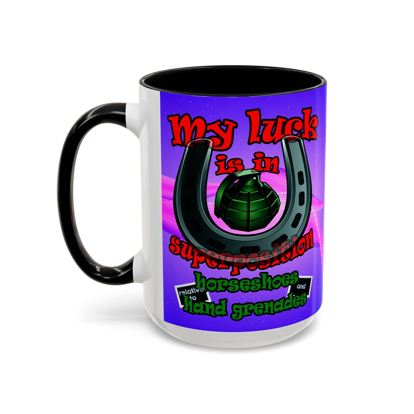 my luck - Accent Mug (purple-pink wave)