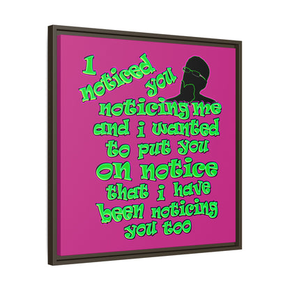 noticed you noticing - framed canvas art (pink)