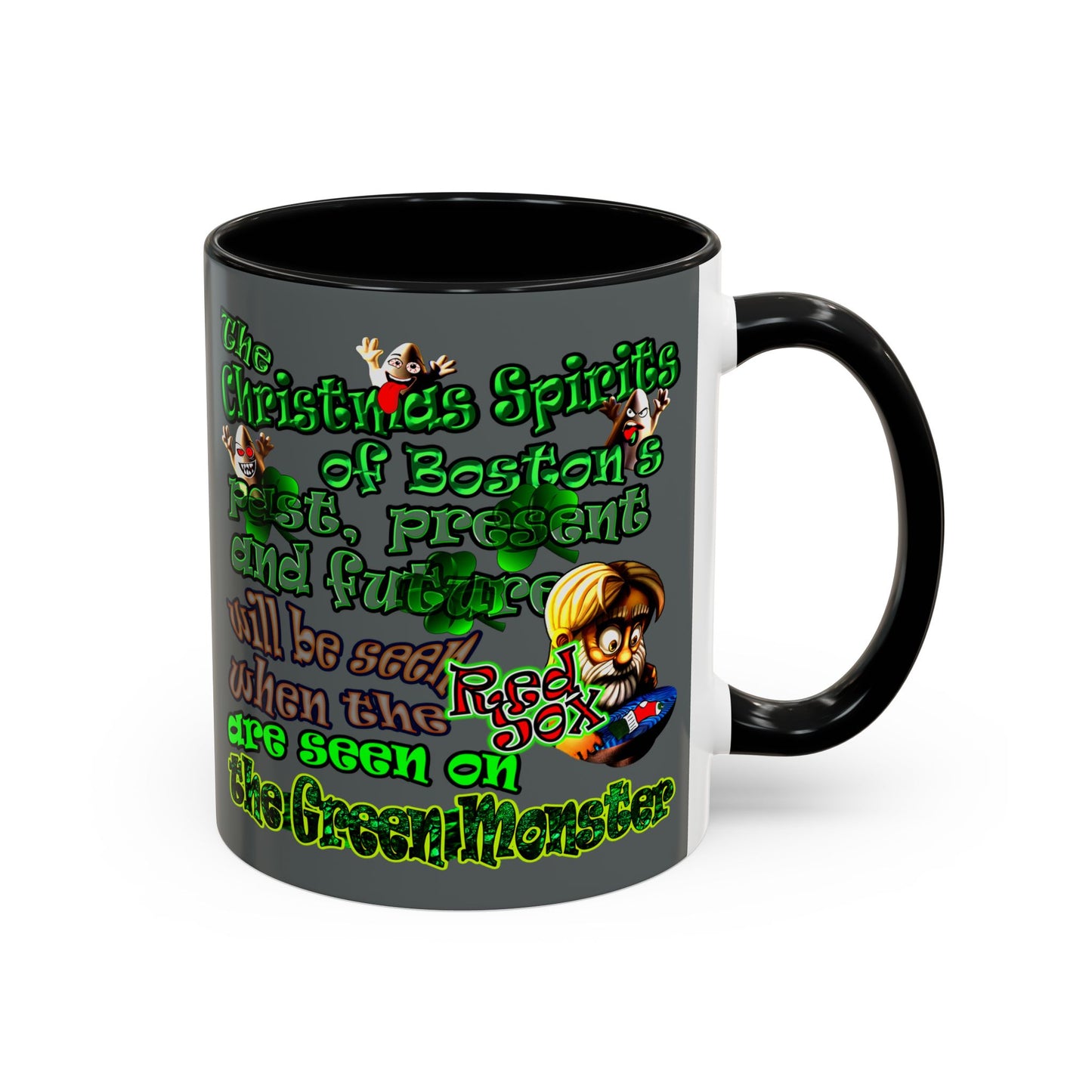 christmas spirits of boston - Accent Mug (dark grey)