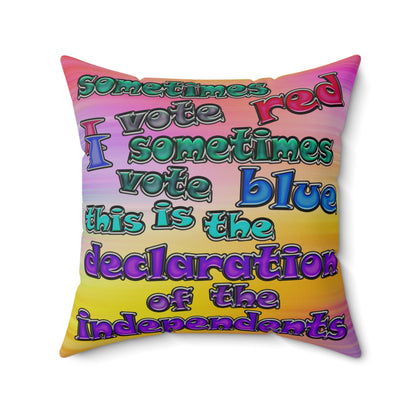 declaration of the independents - Faux Suede Square Pillow - (color blur)