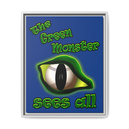 green monster - framed canvas art (dark blue)