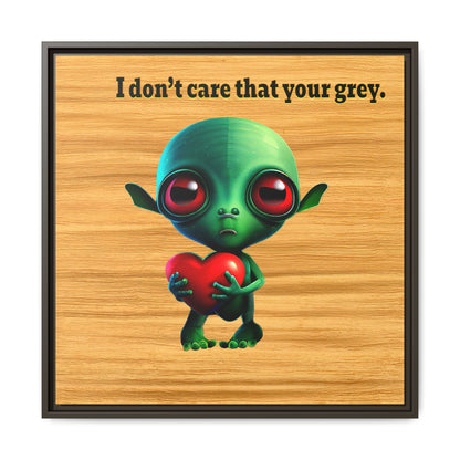 I don't care that your grey - framed canvas art (butterscotch wood finish)