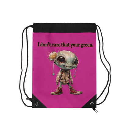 I don't care that your grey - Drawstring Bag (pink)