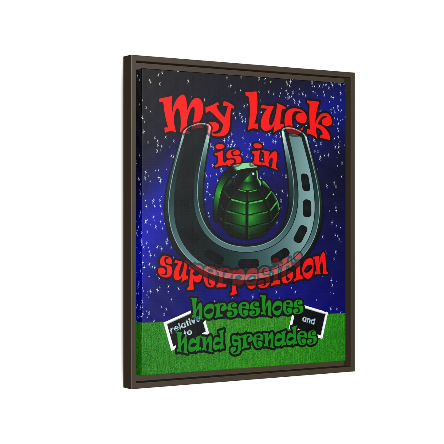 my luck - framed canvas art ('snoops' background)