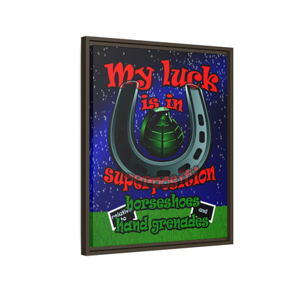 my luck - framed canvas art ('snoops' background)