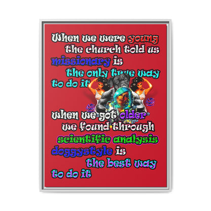 doggystyle - framed canvas art (dark red)