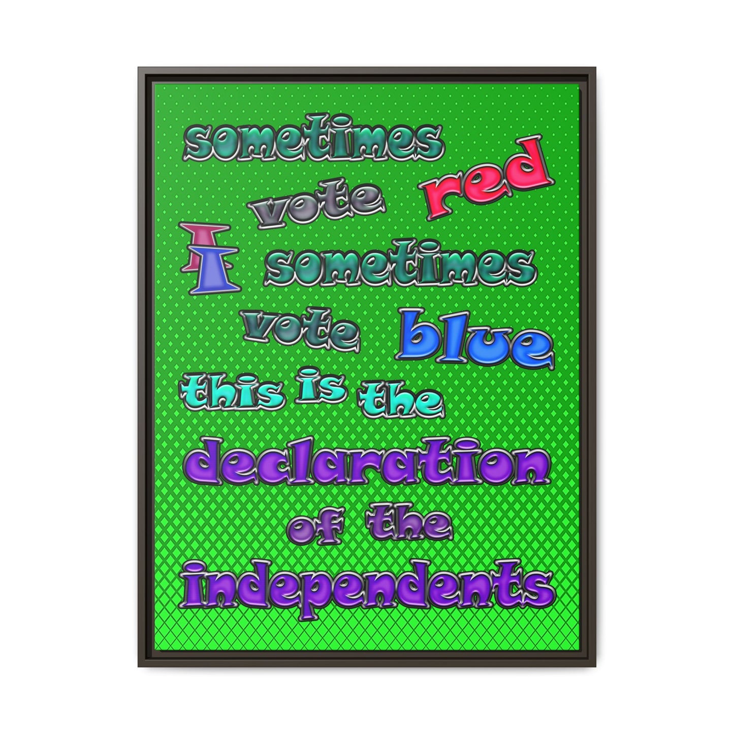 declaration of the independents - framed canvas art (logo green)