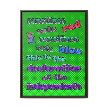 declaration of the independents - framed canvas art (logo green)