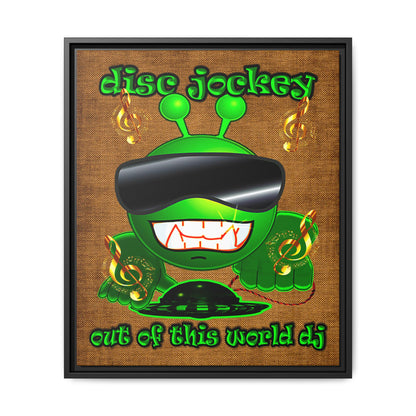 disc jockey - framed canvas art (brown papyrus)