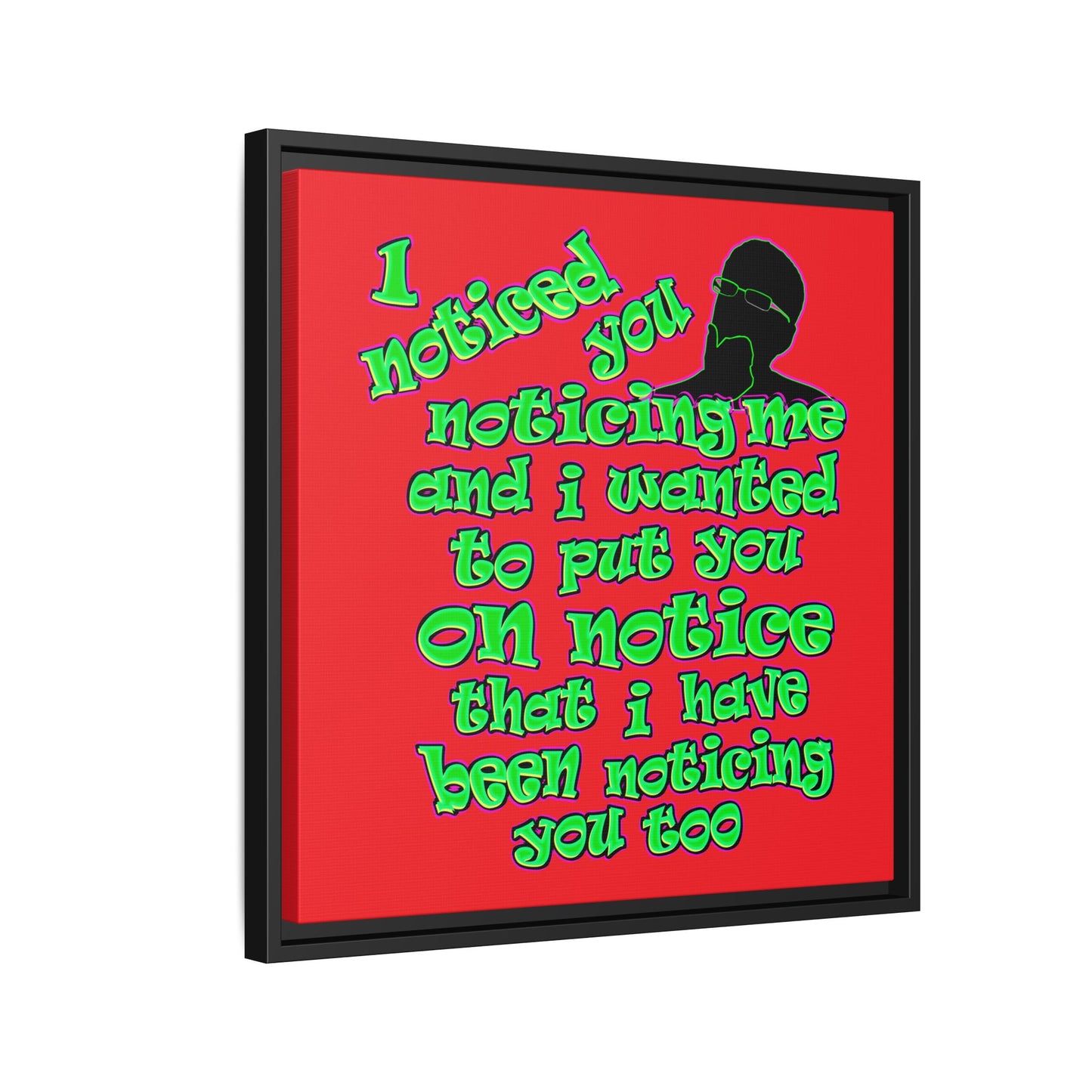 noticed you noticing - framed canvas art (red)