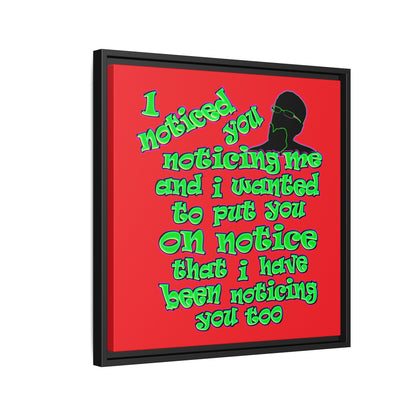 noticed you noticing - framed canvas art (red)