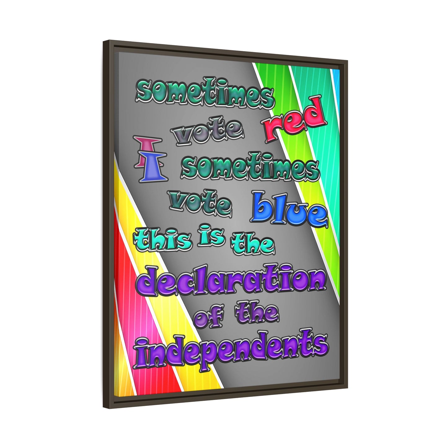 declaration of the independents - framed canvas art (rainbow split)