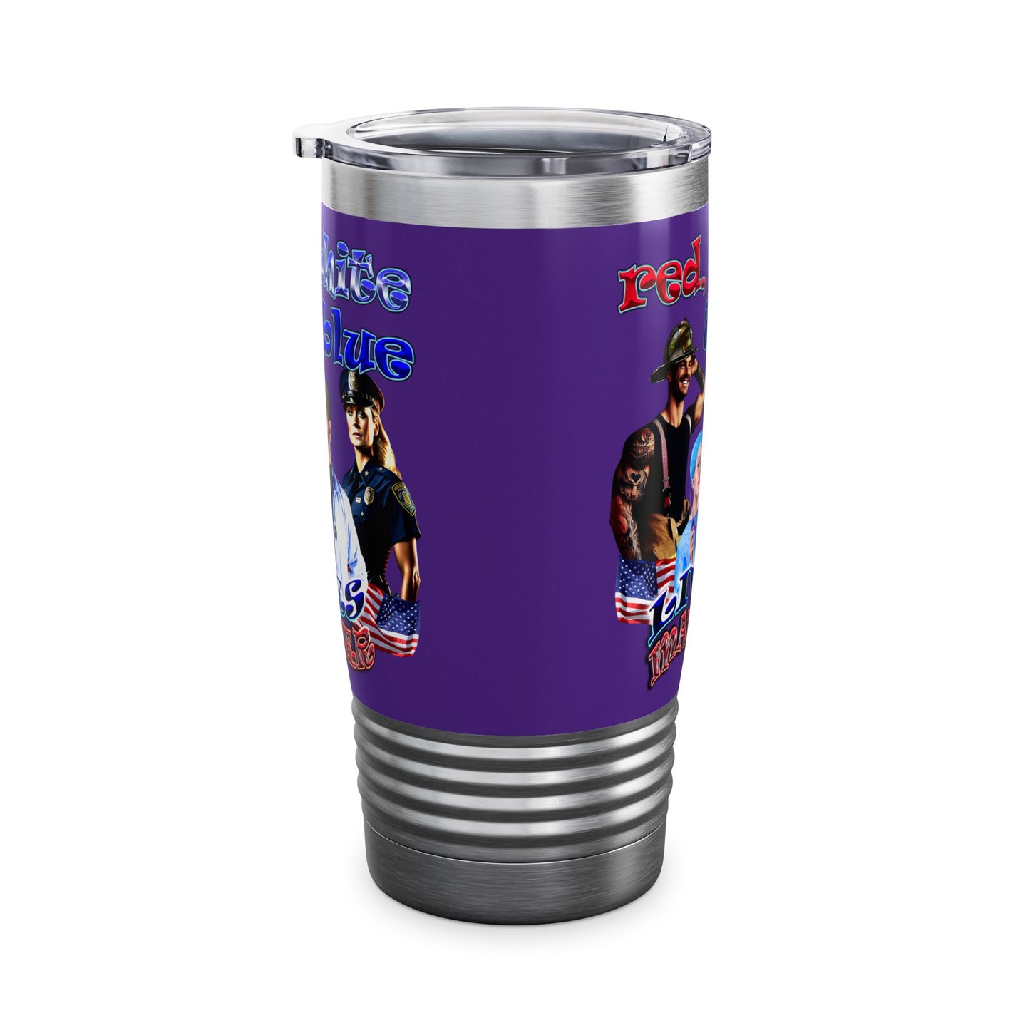 rw&b lives matter - Ringneck Tumbler, 20oz (purple)