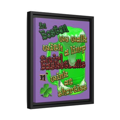celtics logo - framed canvas art (light purple)