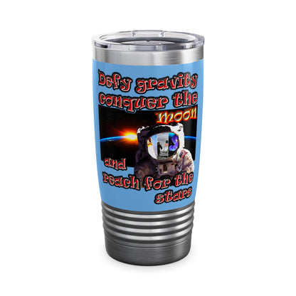 defy conquer reach - Ringneck Tumbler, 20oz (light blue)