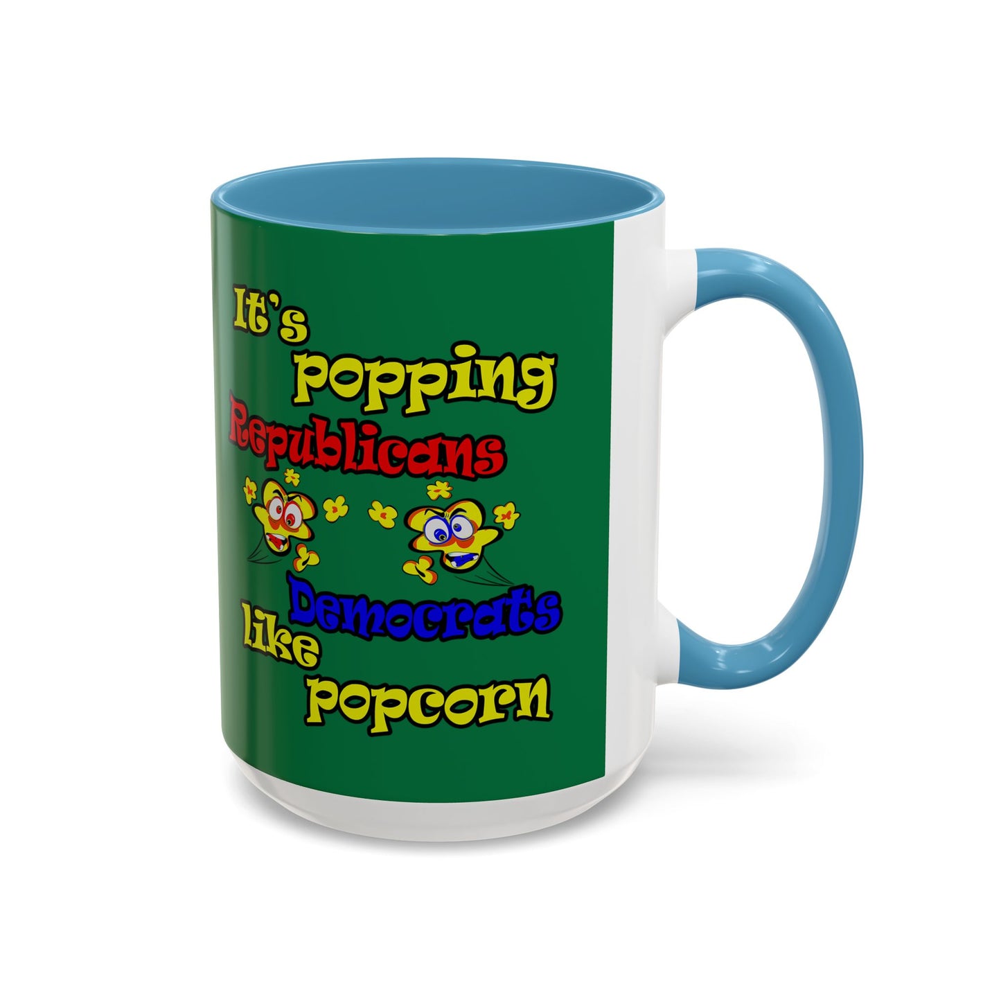 popping like popcorn - Accent Mug (dark green)