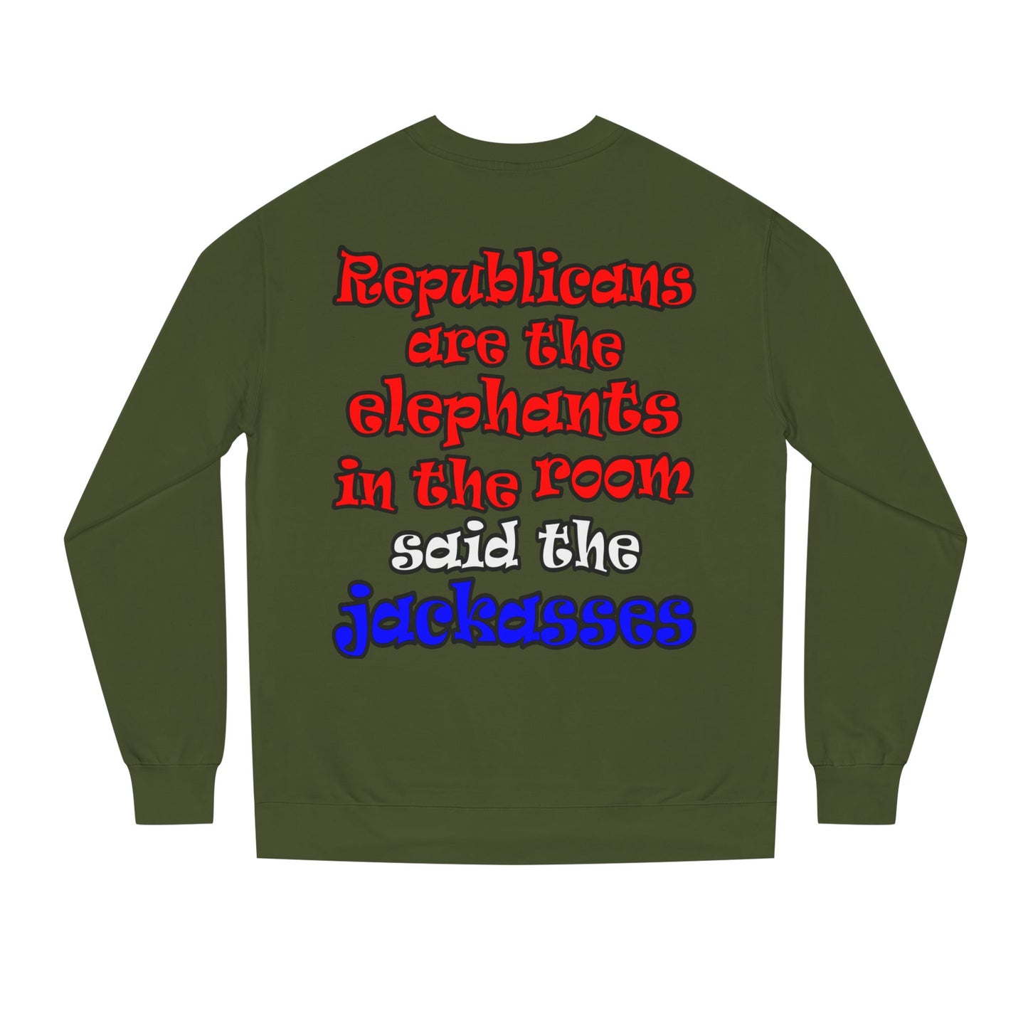 donkeys and elephants - Unisex Crew Neck Sweatshirt