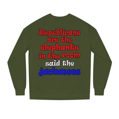 donkeys and elephants - Unisex Crew Neck Sweatshirt